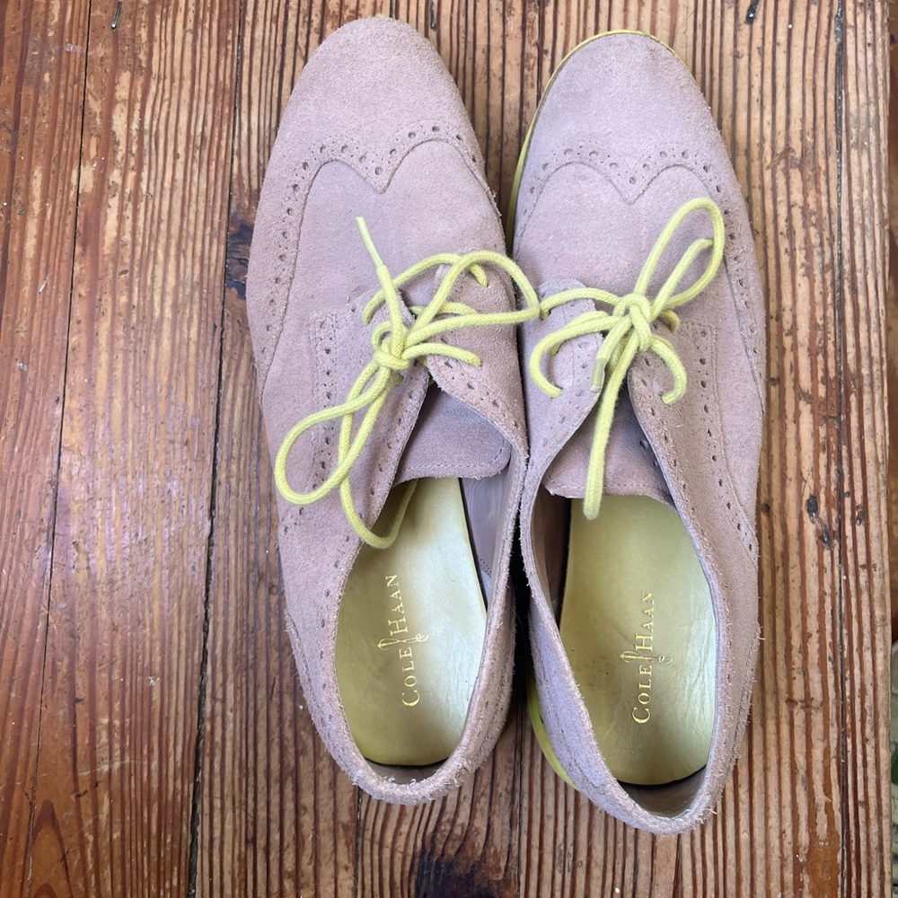 Cole Haan Lunargrand Suede Lace Up Oxfords/Sneakers Two Tone